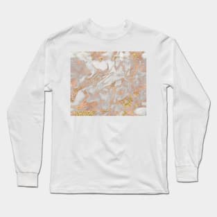 Rose gold marble dazzling swirl Long Sleeve T-Shirt